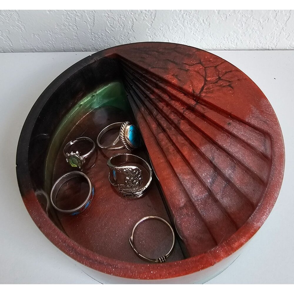 Handmade Epoxy Resin Trinket/Jewelry/Candle Holder/Succulent Planter‎
